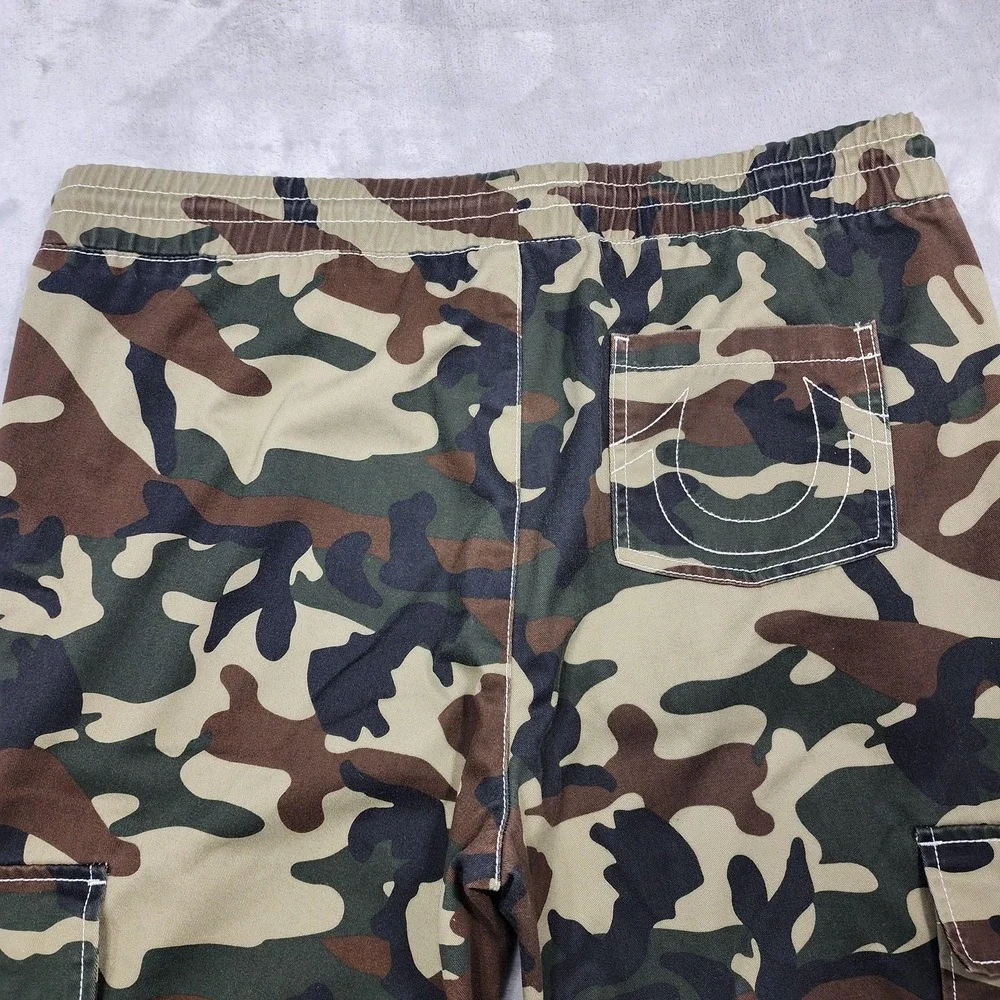 True Religion Pants Mens L Green Camo Cargo Jogger Hunting Streetwear Casual